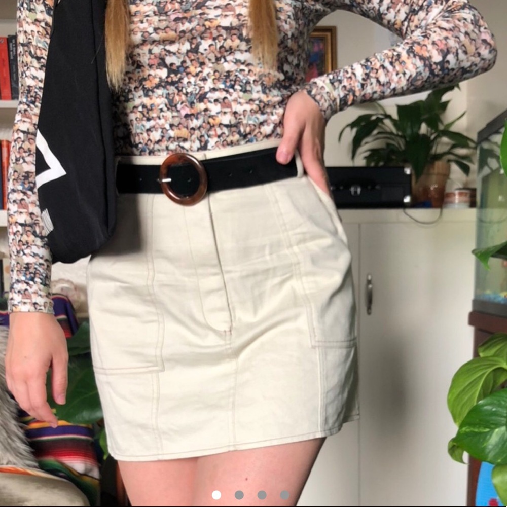 bdg cream utility mini skirt 🦋